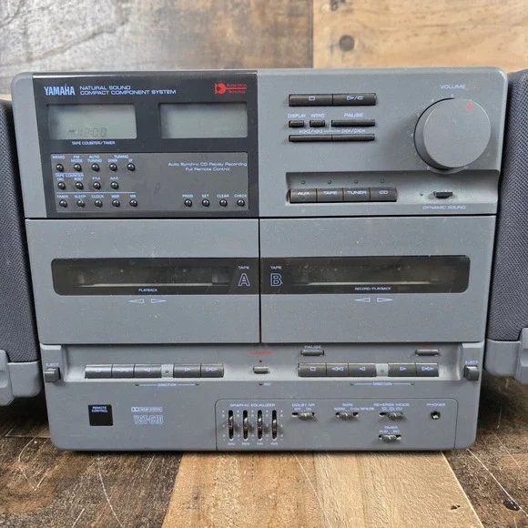 Yamaha Boombox Cassette CD Radio Stereo System YST-SC10 w/ Speakers Parts/Repair